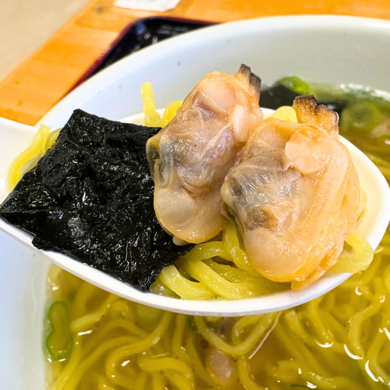 あさりラーメンのアップ