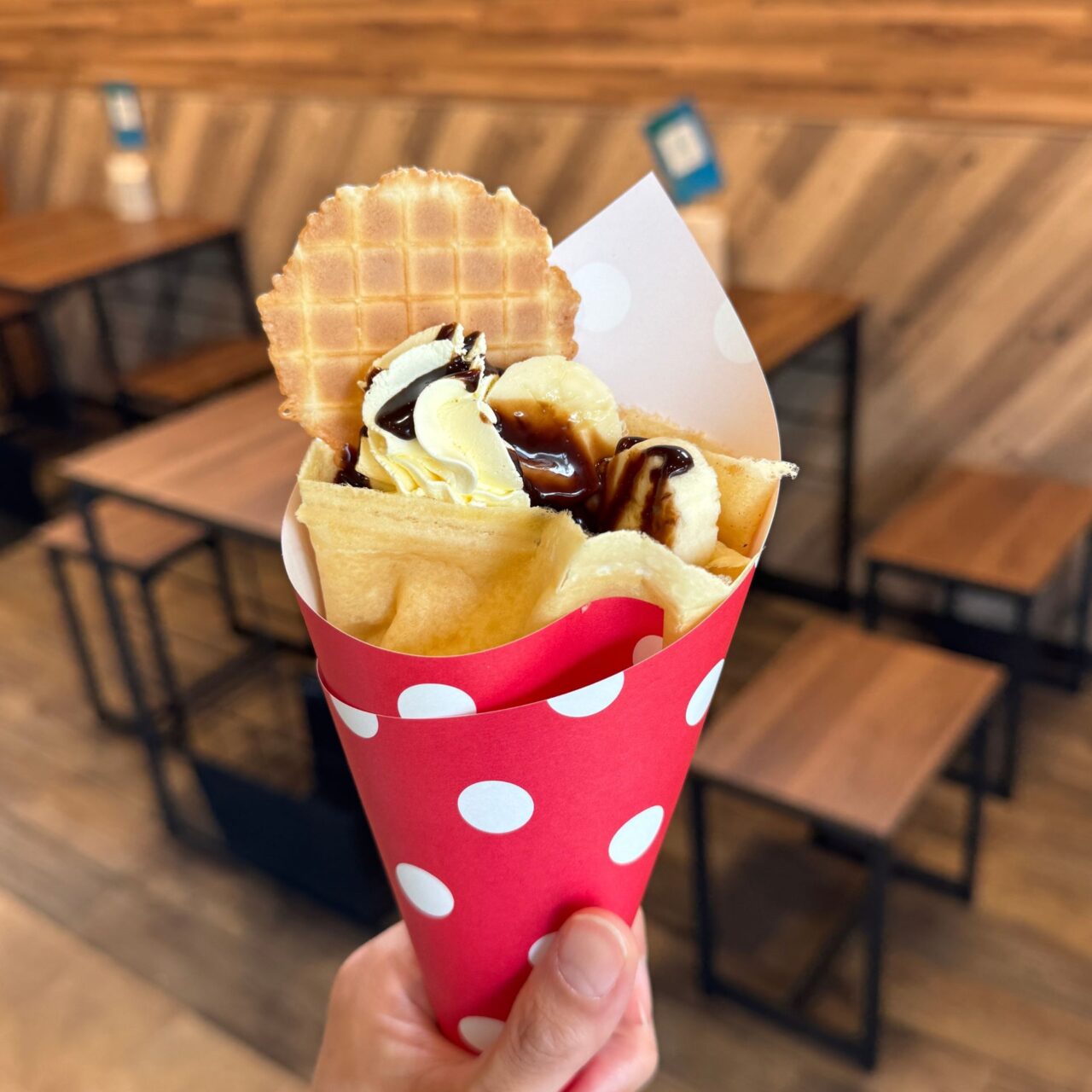 小さなクレープ屋さん～nico～で販売されているチョコバナナクレープ