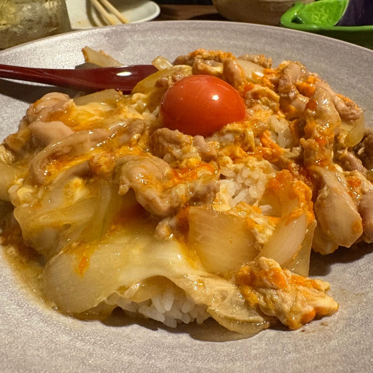 丸起の夜限定裏メニュー”親子丼”の実物